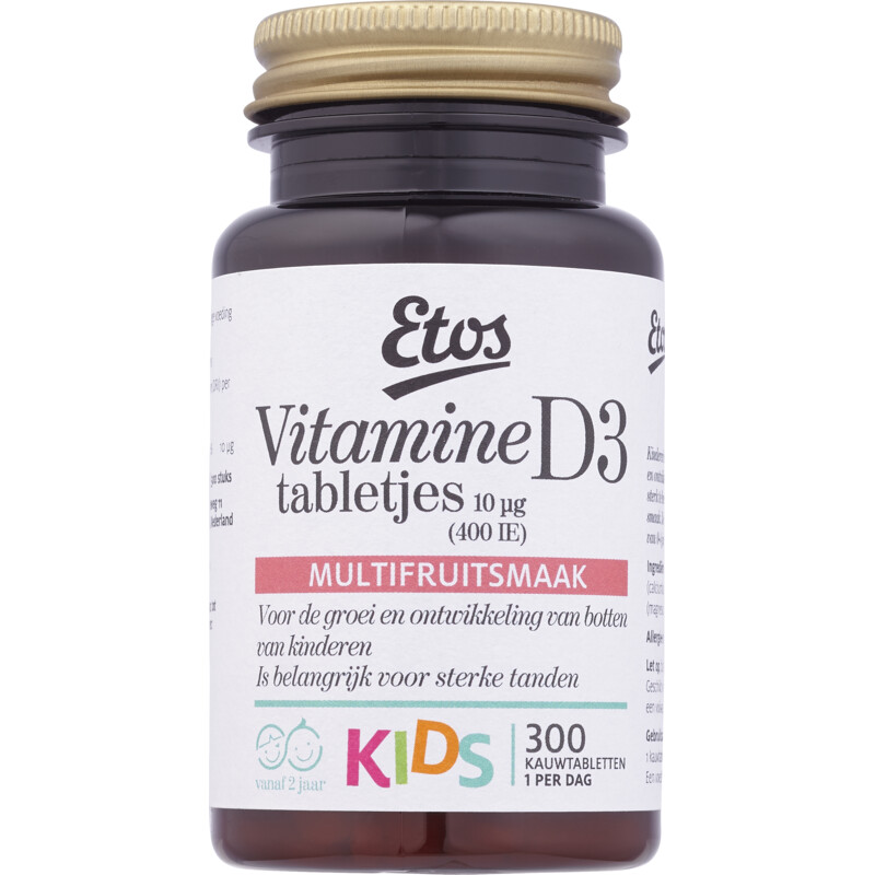 Etos Kids vitamine D tabletjes multifruit