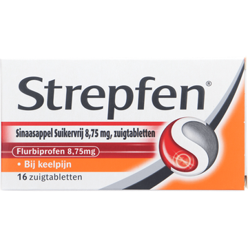 Strepfen Sinaasappel suikervrij zuigtabletten