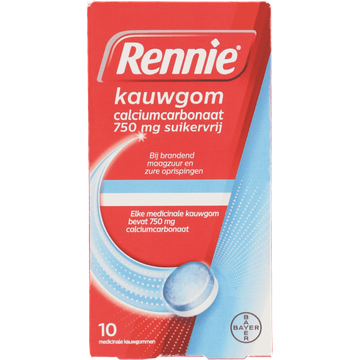 Rennie Kauwgom calciumcarbonaat suikervrij
