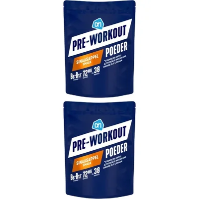 AH Pre-workout poeder sinaasappel 2-pack