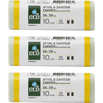 AH Eco Afval en sanitairzakken 10 liter 4-pack
