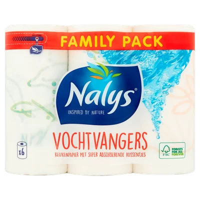 Nalys Vochtvangers keukenpapier 2=4 rol 3-pack