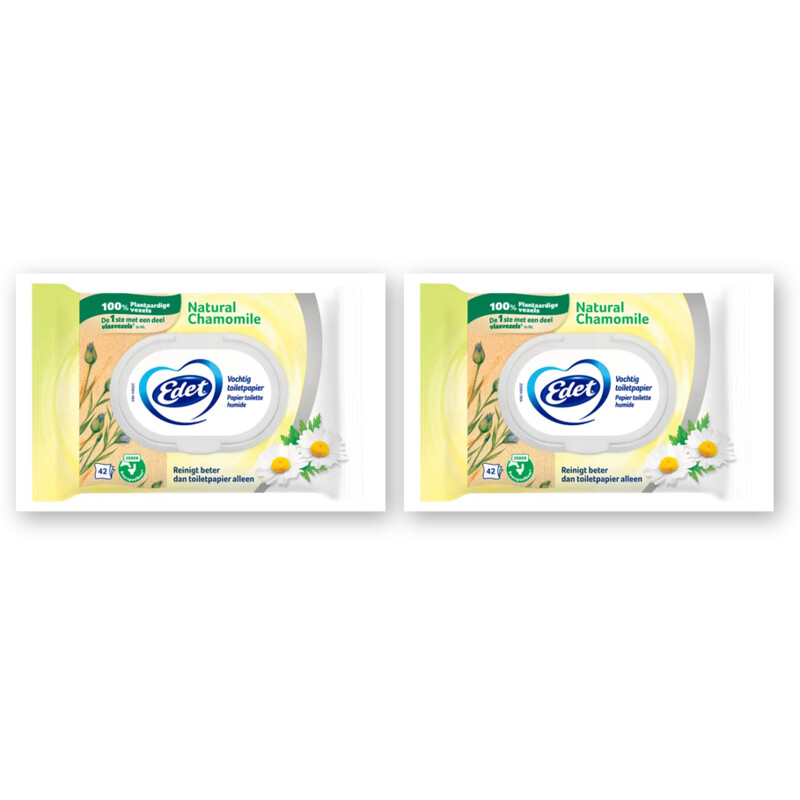 Edet Kamille vochtig toiletpapier 2-pack