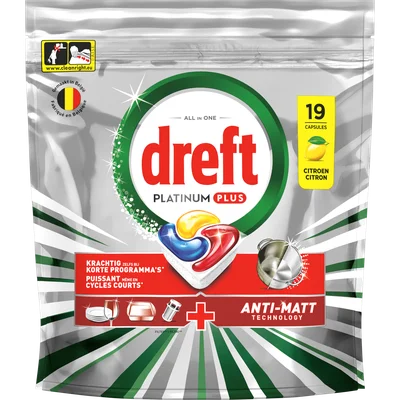 Dreft Platinum plus vaatwascapsules citroen