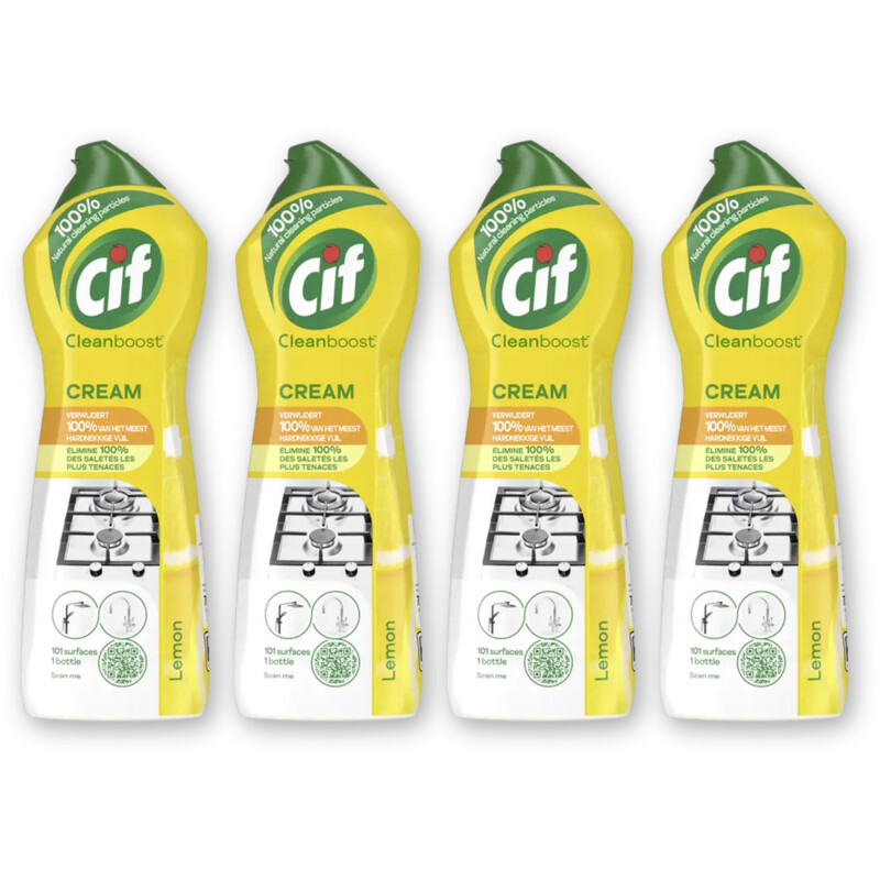 Cif Schuurmiddel citroen cream 4-pack