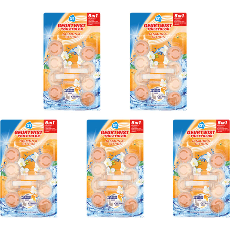 AH Geurtwist wcblok jasmijn & citrus 5-pack