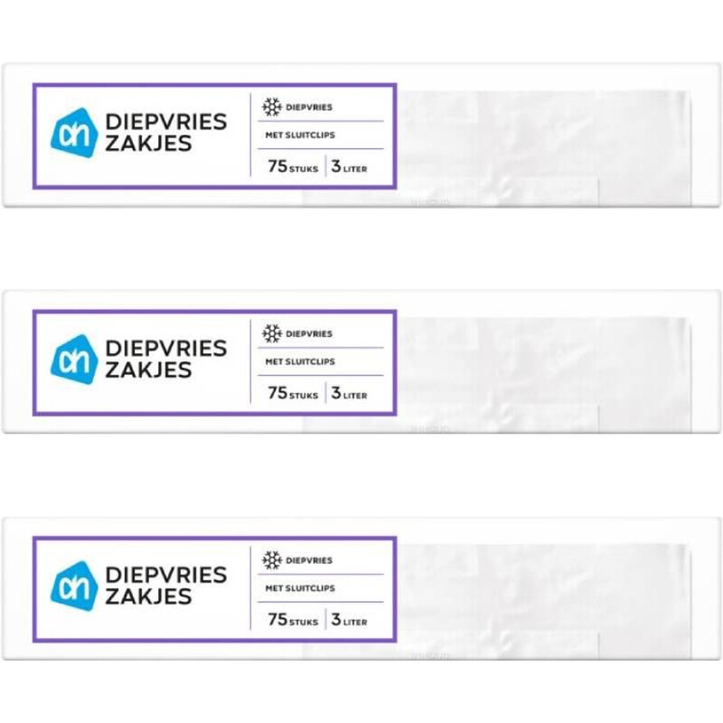 AH Diepvrieszak met sluitstrip 3 ltr 2-pack