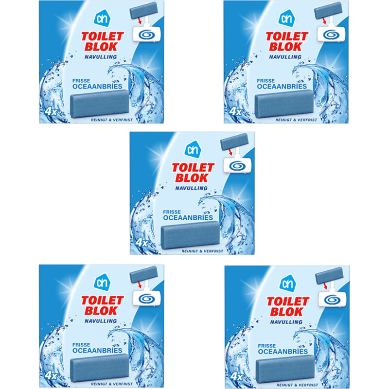 AH Toiletblok oceaanbries navulling 5-pack