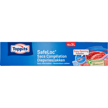 Toppits Safeloc diepvrieszakken 3 liter