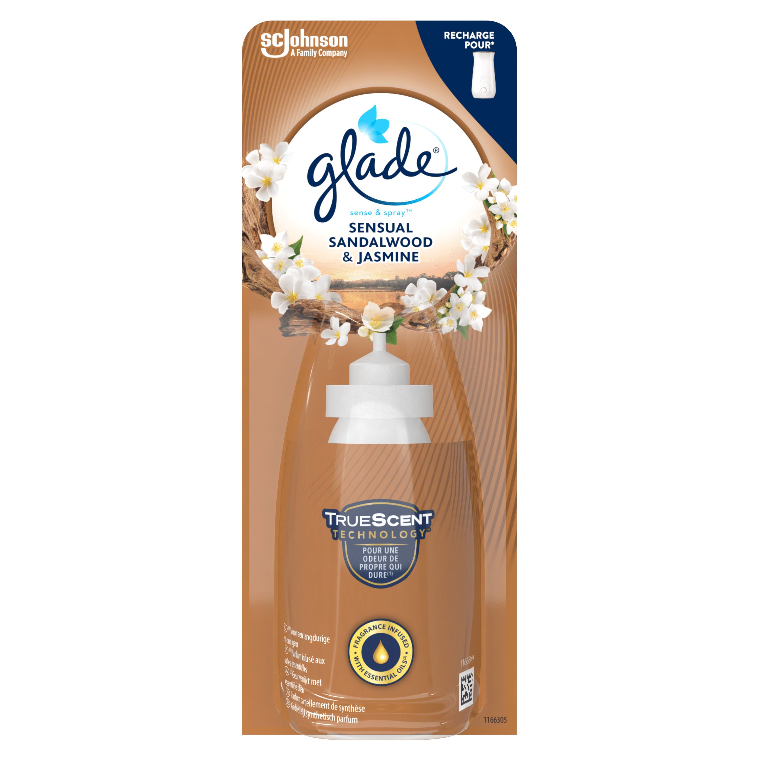 Glade Sense & spray sandalwood navulling