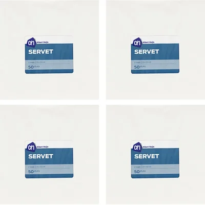 AH Servetten 2-laags 33x33 cm wit 4-pack
