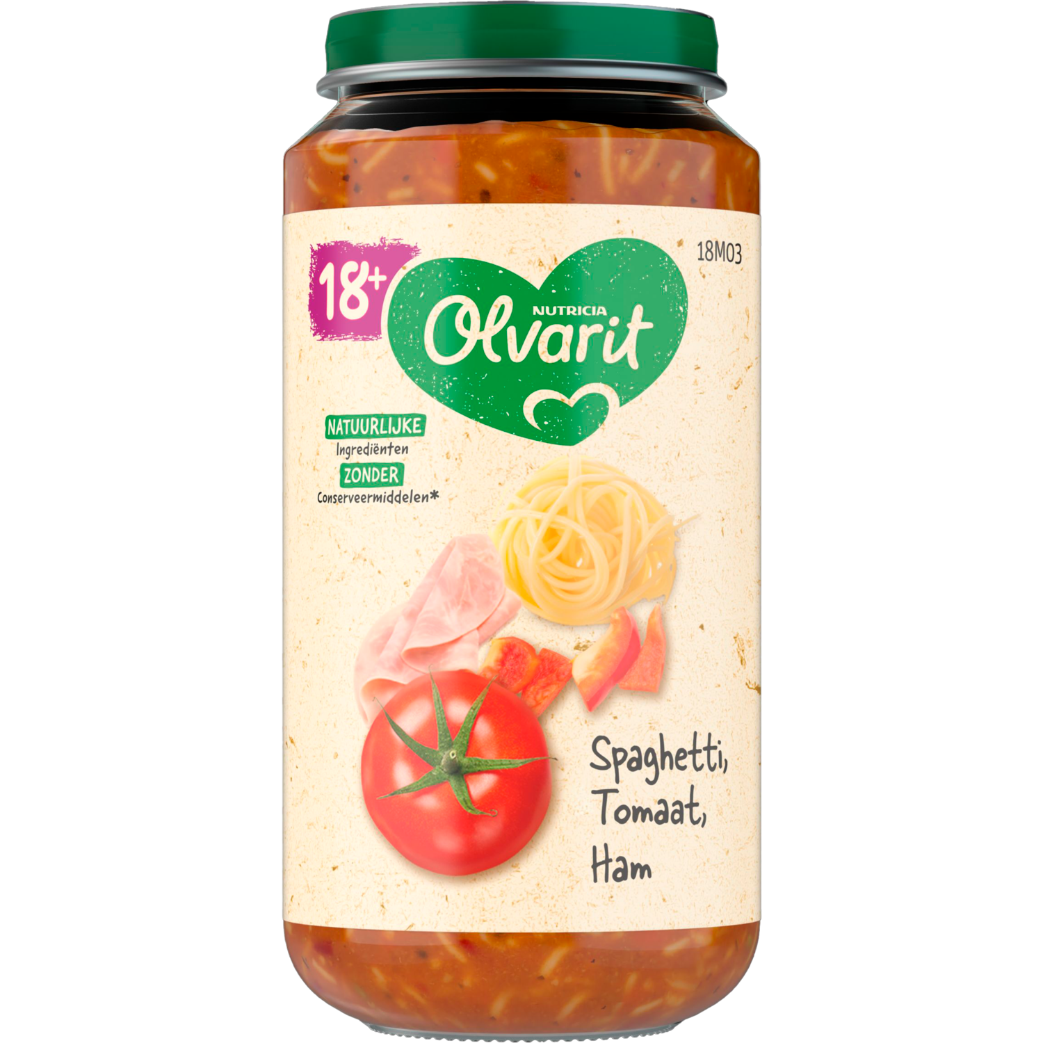 Olvarit Spaghetti tomaat ham 18m+