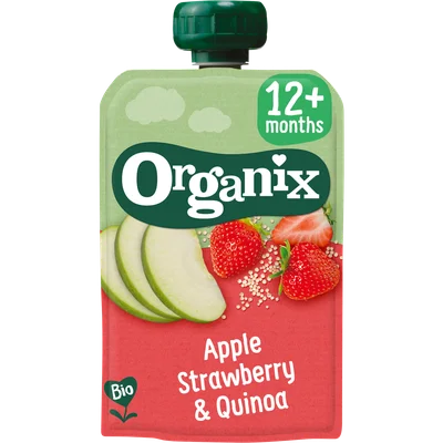 Organix Knijpfruit strawberry, quinoa 12m+