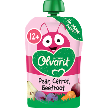 Olvarit Knijpfruit pear, carrot, beetroot 12m+