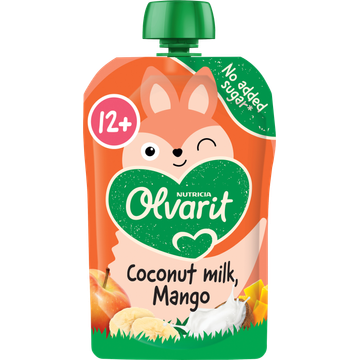 Olvarit Knijpfruit coconut milk, mango 12m+