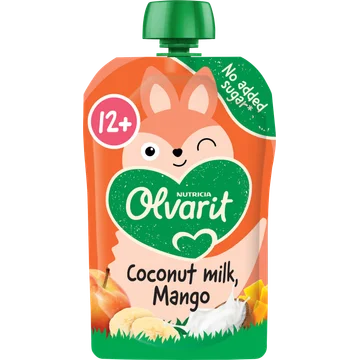 Olvarit Knijpfruit coconut milk, mango 12m+