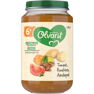 Olvarit Tomaat rundvlees aardappel 6m+