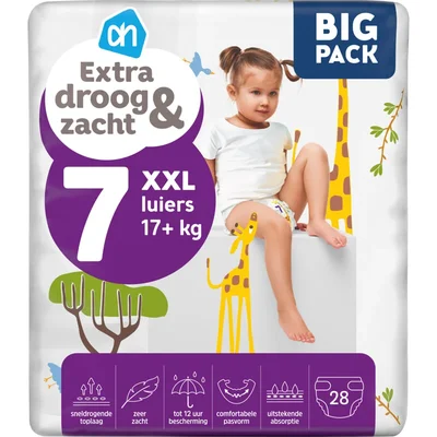 AH Extra droog en zacht luiers maat 7