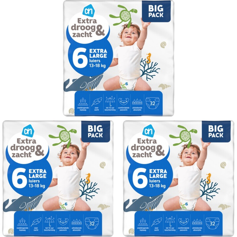 AH Extra droog&zacht luiers maat 6 3-pack