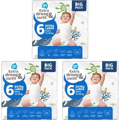 AH Extra droog&zacht luiers maat 6 3-pack