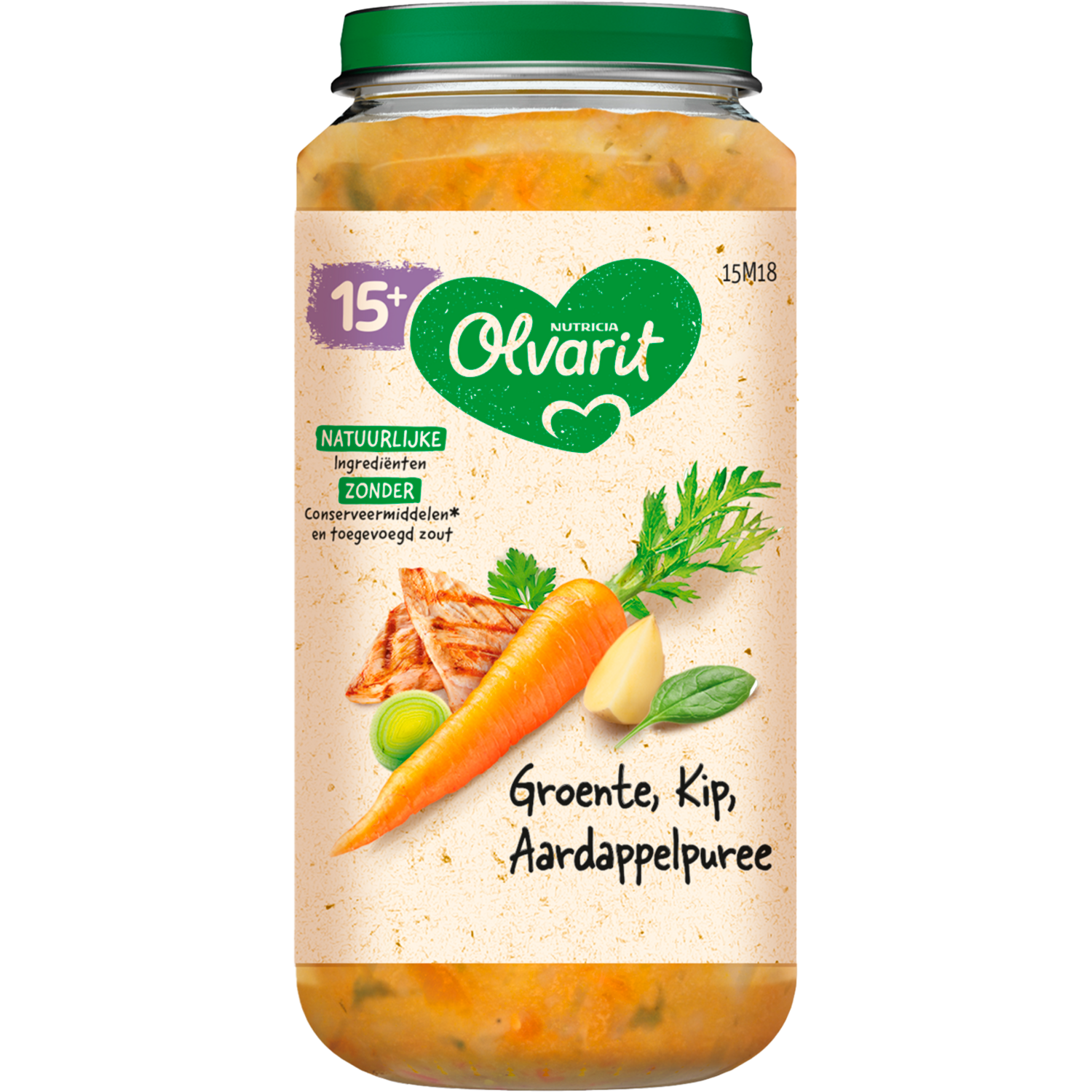 Olvarit Groente kip aardappelpuree 15m+
