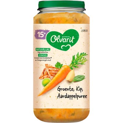 Olvarit Groente kip aardappelpuree 15m+