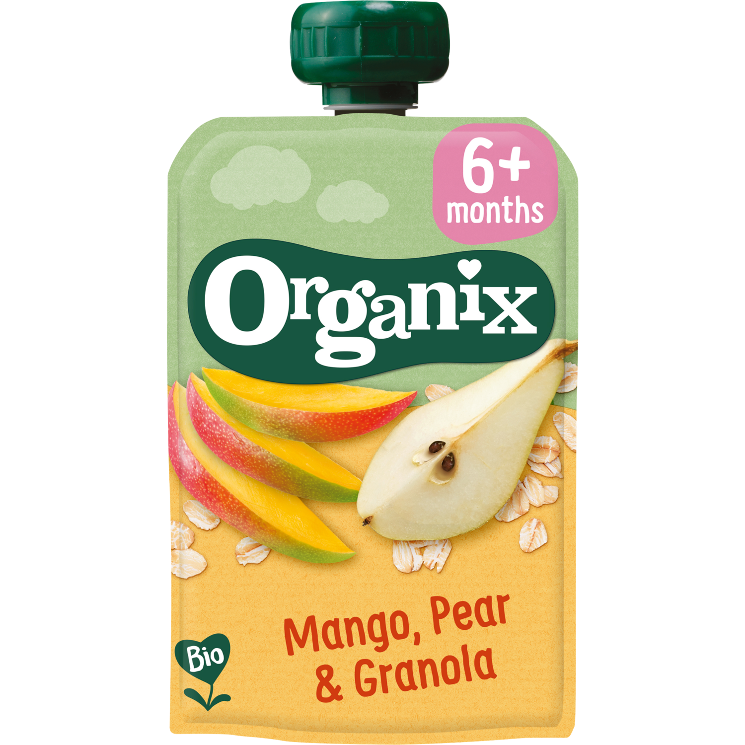 Organix Knijpfruit mango, pear & granola 6m+