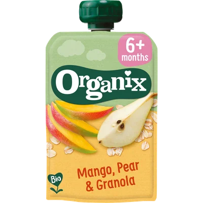 Organix Knijpfruit mango, pear & granola 6m+