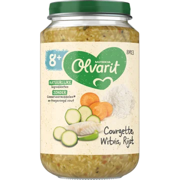 Olvarit Courgette witvis rijst 8m+