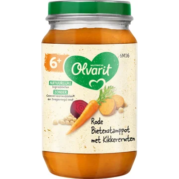 Olvarit Rode bietstamppot met kikkererwten 6m+