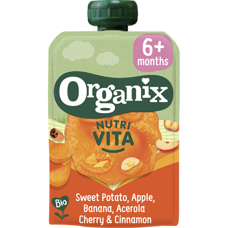 Organix Nutri vita sweet potato, apple 6m+
