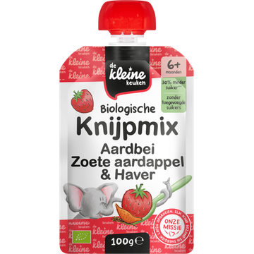 De Kleine Keuken Knijpmix aardbei zoete aardappel 6m+