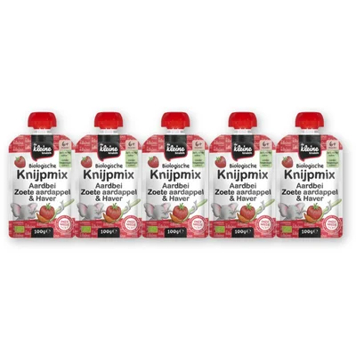 De Kleine Keuken Knijpmix Aardbei & zoete aardappel 5pack