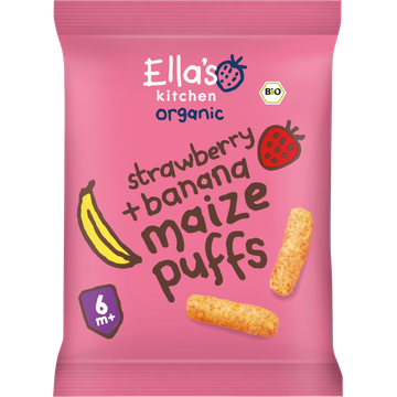 Ella's kitchen Maize puffs aardbei + banaan 6m+ bio