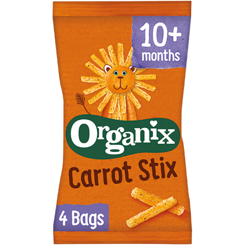 Organix Maïs sticks met wortel 4-pack 10m+