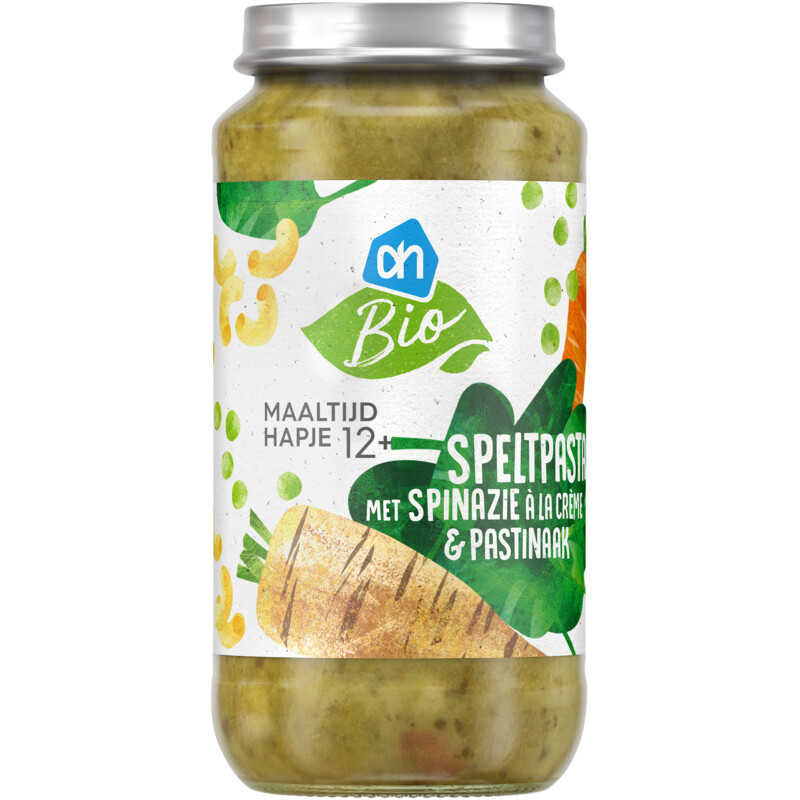 AH Biologisch Speltpasta spinazie a la creme 12m+