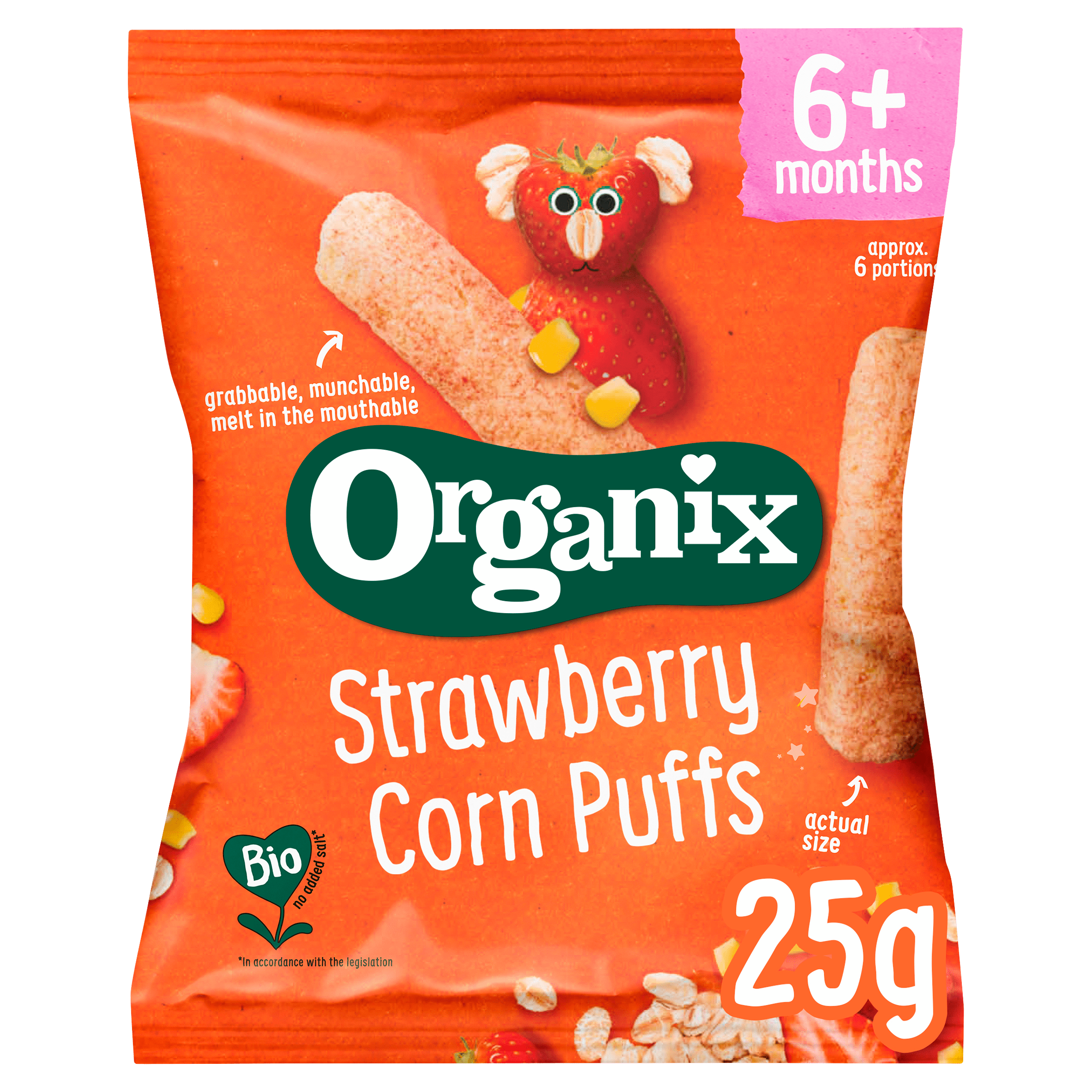 Organix Strawberry corn puffs 6m+