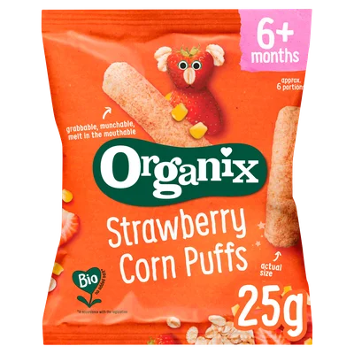Organix Strawberry corn puffs 6m+