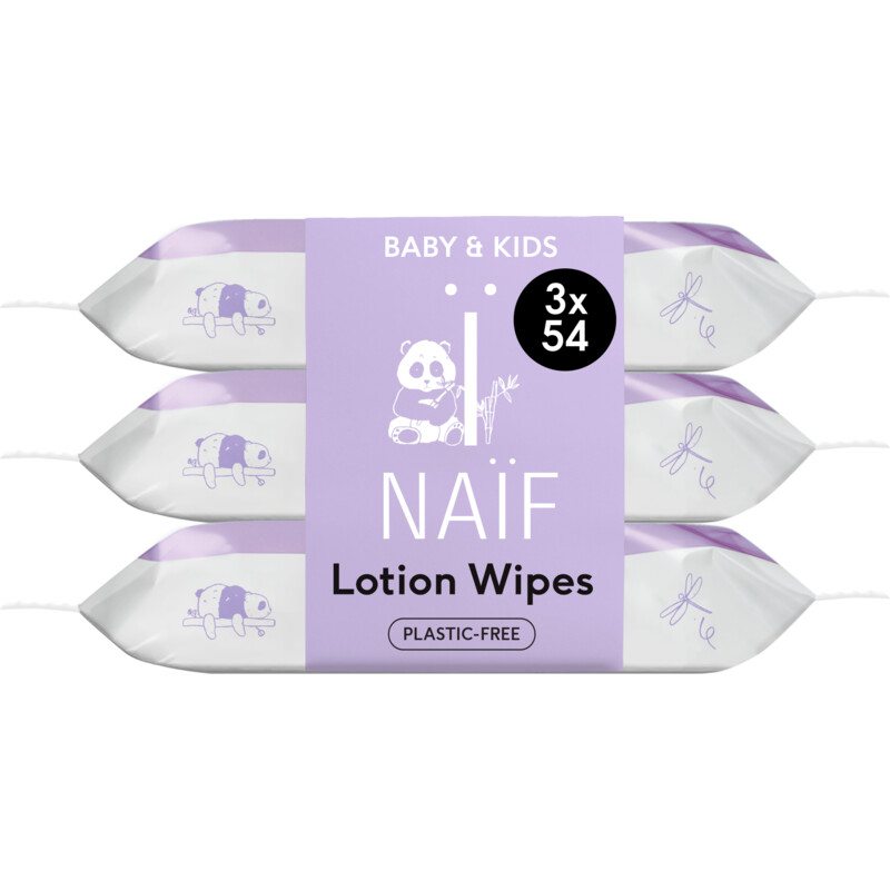 Naïf Lotion wipes 3-pack