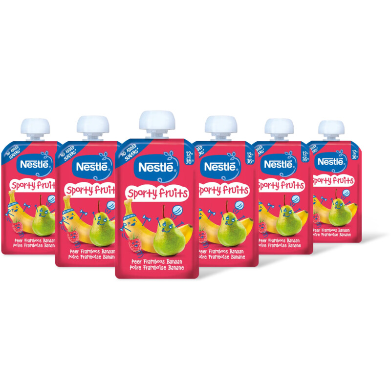 Nestlé Sporty fruits knijpfruit peer 12m+ 6pack