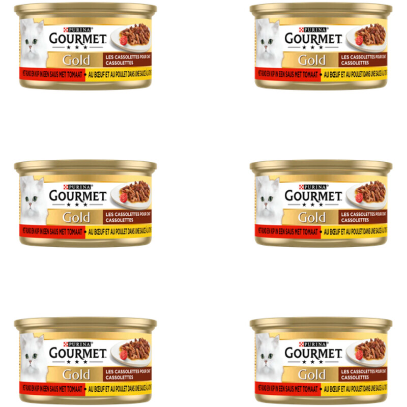 Gourmet Gold cassolettes met rund & kip 6-pack