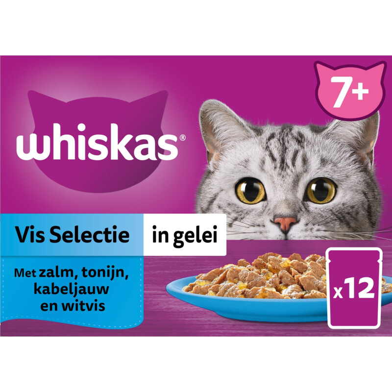 Whiskas 1+ Vis selectie in gelei