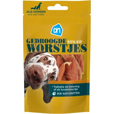 AH Gedroogde worstjes voor alle honden kip