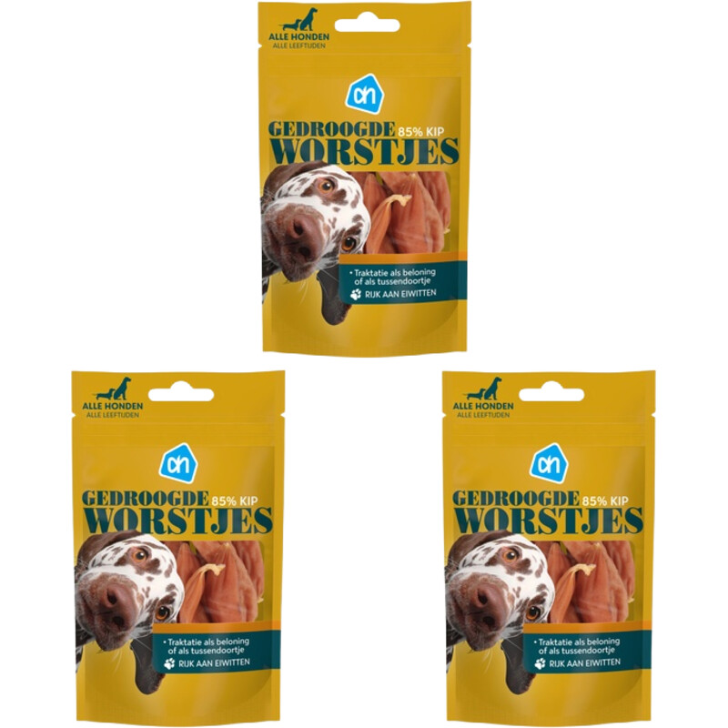 AH Gedroogde worstjes kip 3-pack