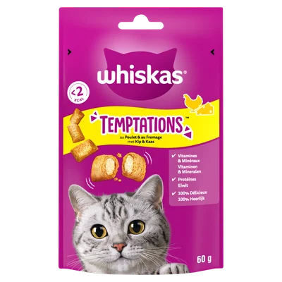 Whiskas Temptations kip & kaas kattensnacks