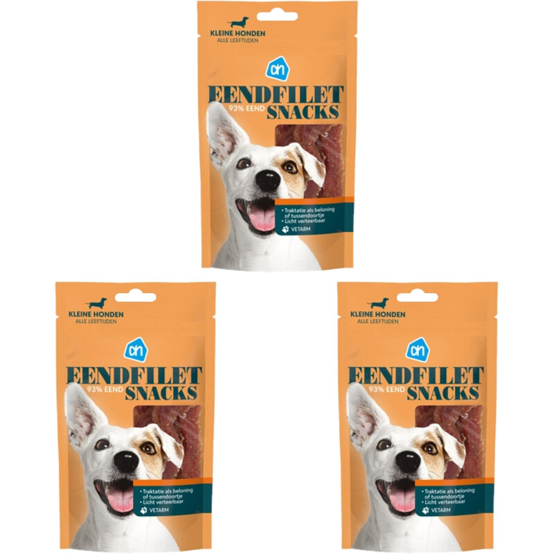AH Eendfilet snacks kleine honden 3-pack