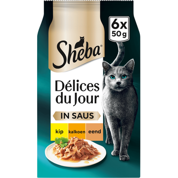 Sheba Délices du jour in saus kip & kalkoen