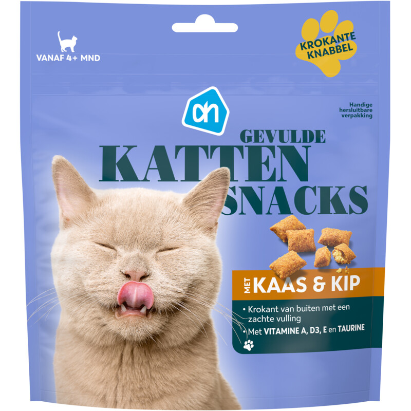 AH Gevulde kattensnacks met kaas & kip