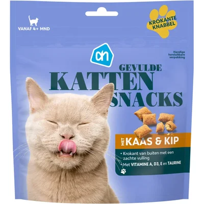 AH Gevulde kattensnacks met kaas & kip