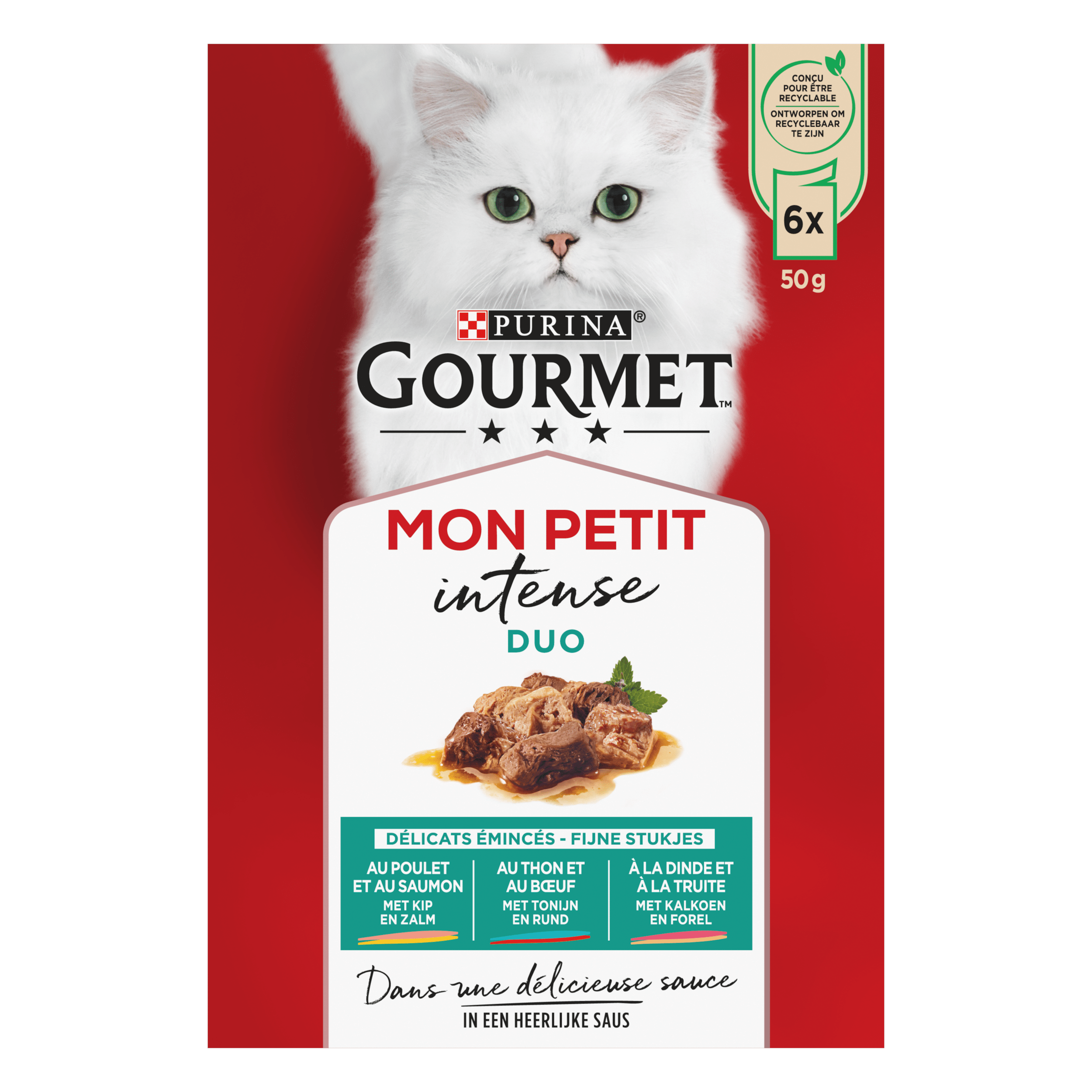 Gourmet Mon petit intense duo in saus vlees&vis